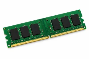 Green DDR RAM module for desktop computer memory