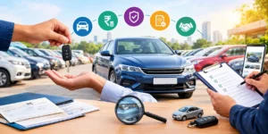 Used car buying and selling in India with vehicle inspection and paperwork